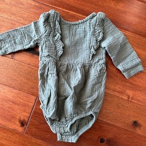 Green Ruffled Kids One Piece
